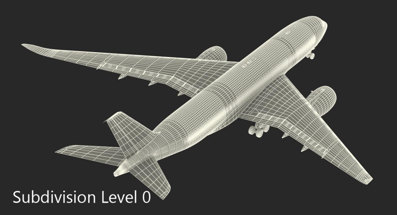 3D Airbus A350-800 Air France Rigged model