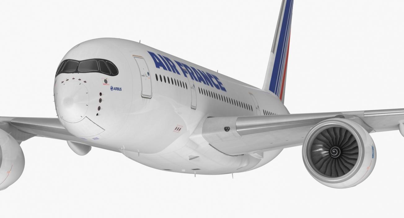 3D Airbus A350-800 Air France Rigged model