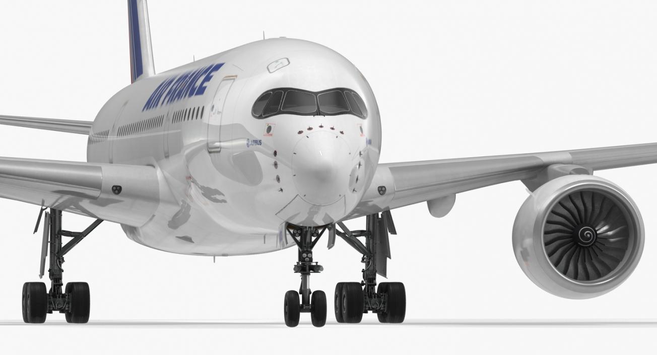 3D Airbus A350-800 Air France Rigged model