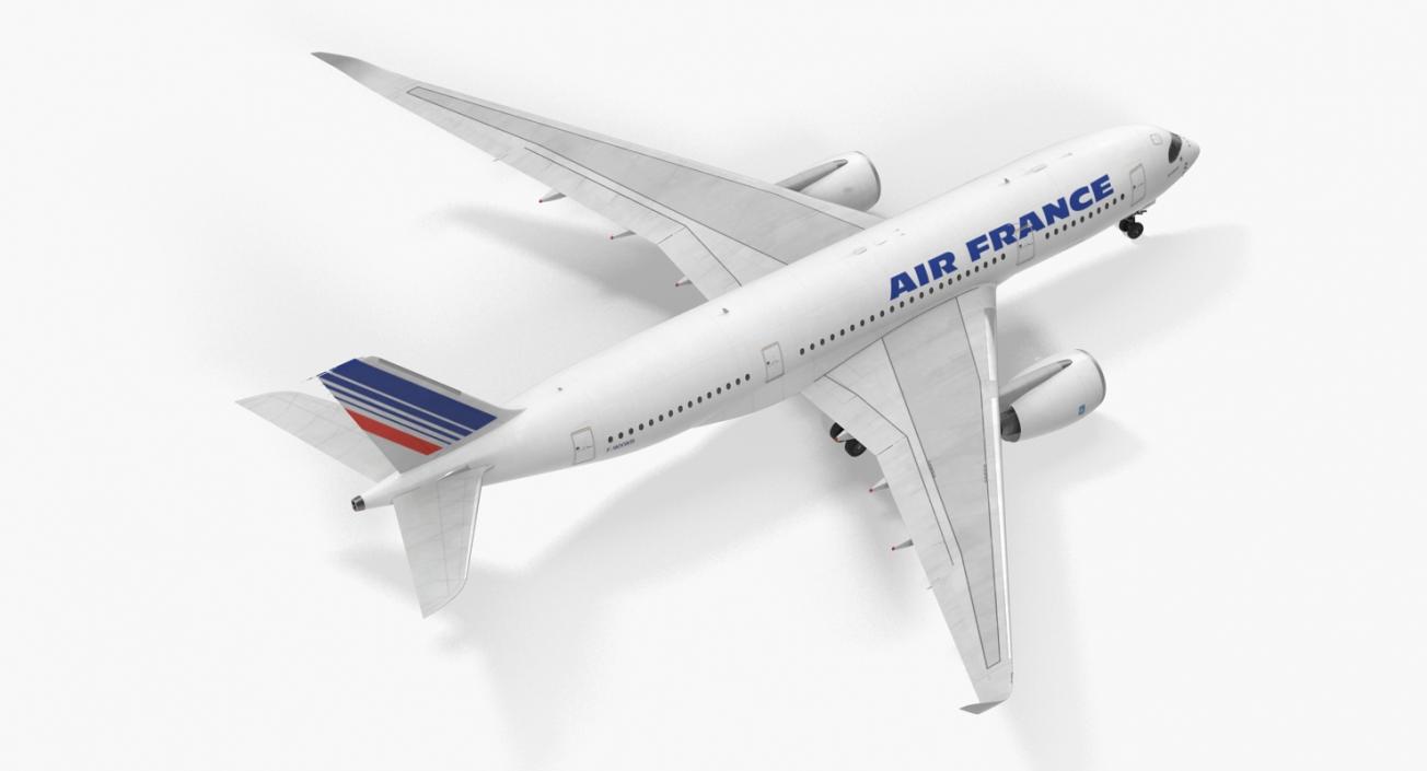 3D Airbus A350-800 Air France Rigged model