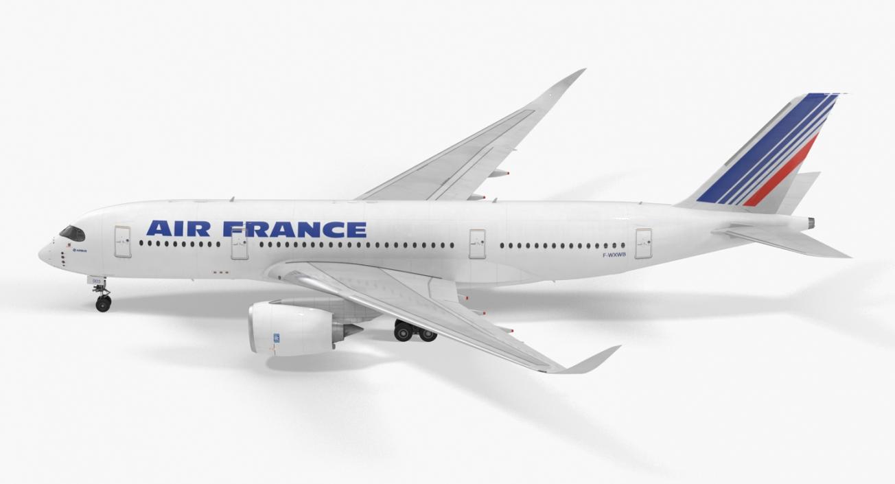 3D Airbus A350-800 Air France Rigged model