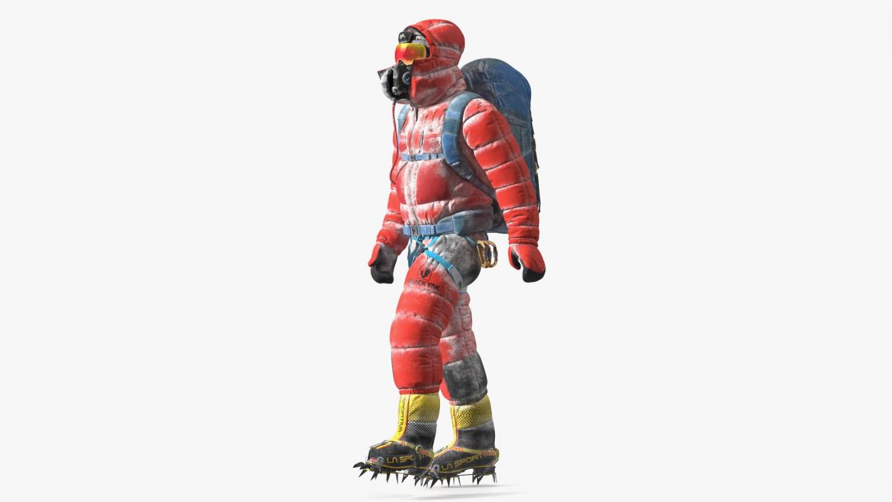 3D model Everest Climber in a Snow-Covered Suit Rigged