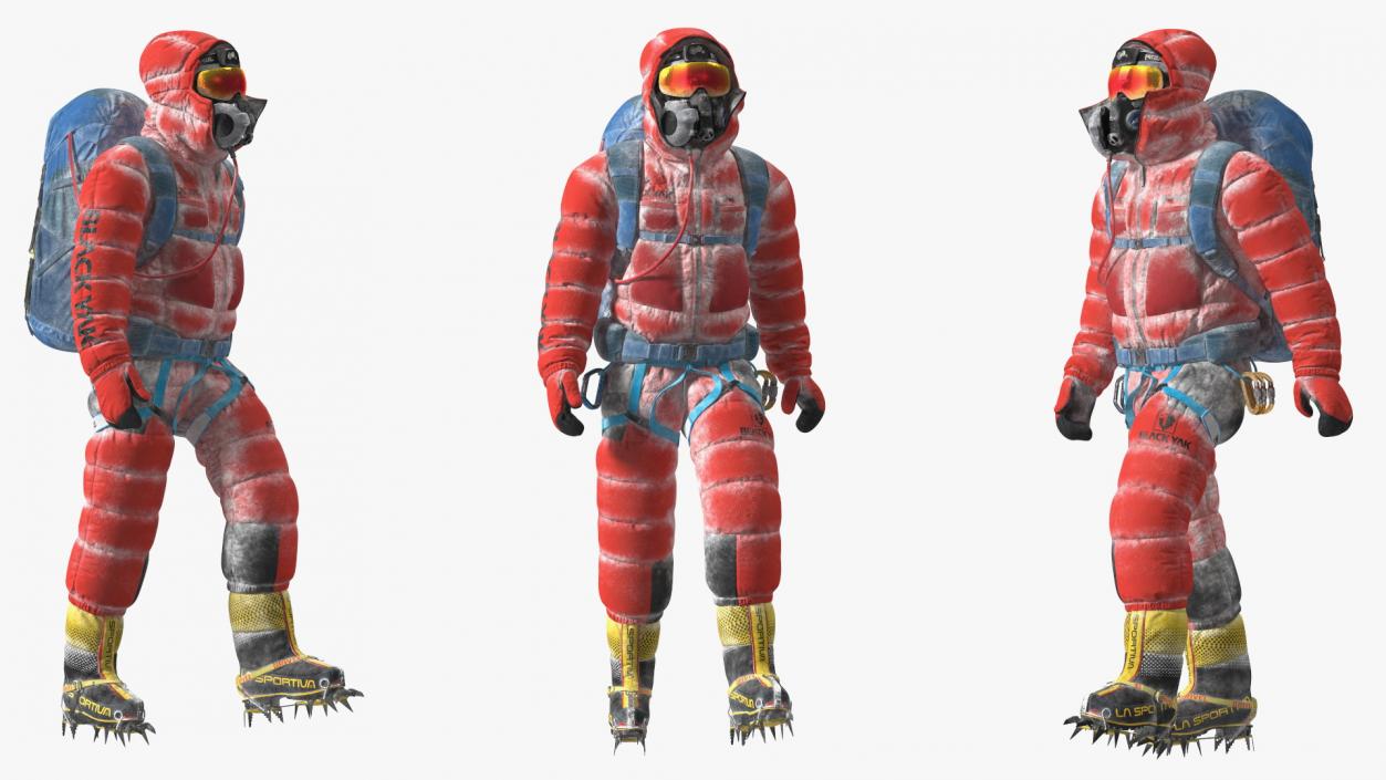 3D model Everest Climber in a Snow-Covered Suit Rigged