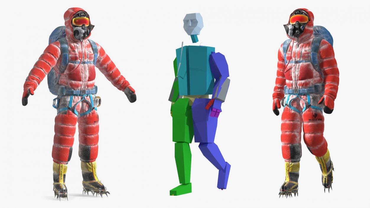 3D model Everest Climber in a Snow-Covered Suit Rigged