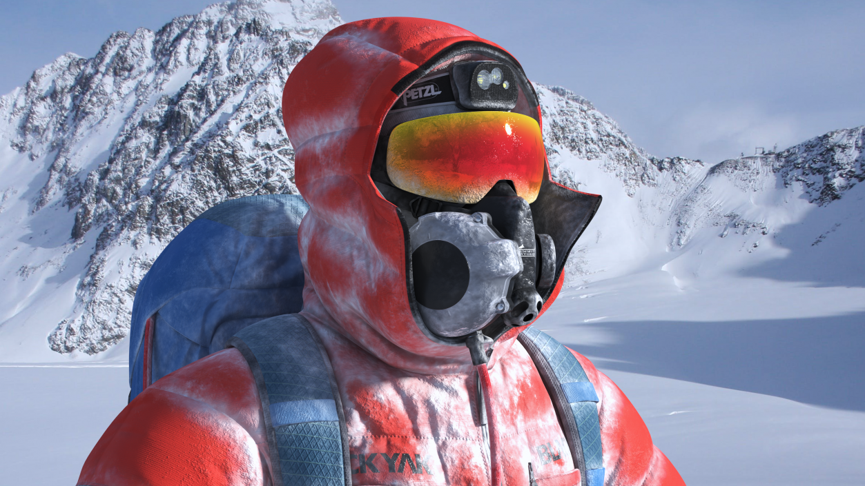 3D model Everest Climber in a Snow-Covered Suit Rigged