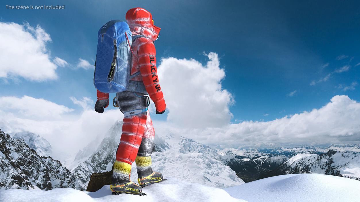 3D model Everest Climber in a Snow-Covered Suit Rigged