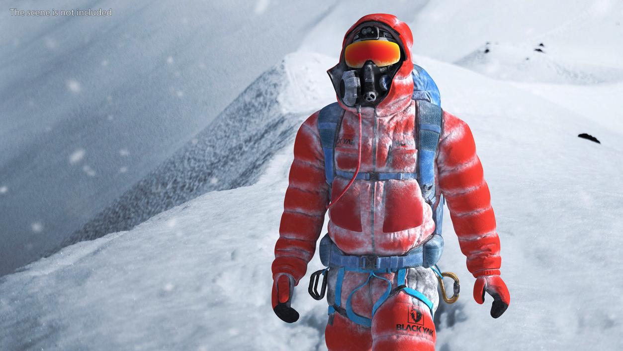 3D model Everest Climber in a Snow-Covered Suit Rigged