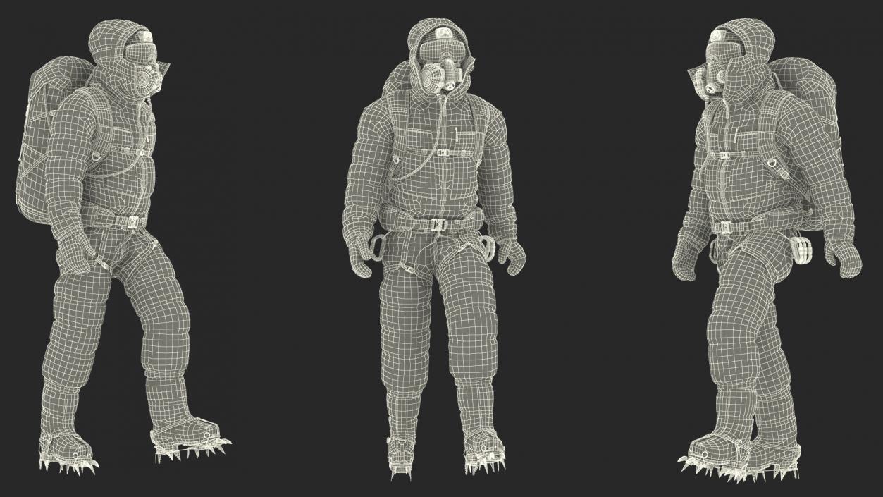 3D model Everest Climber in a Snow-Covered Suit Rigged