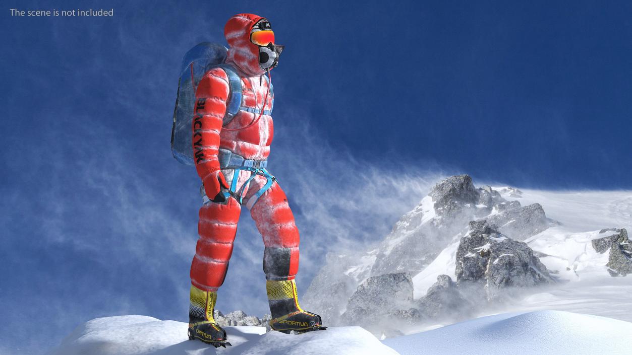 3D model Everest Climber in a Snow-Covered Suit Rigged