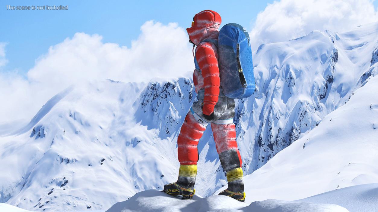 3D model Everest Climber in a Snow-Covered Suit Rigged