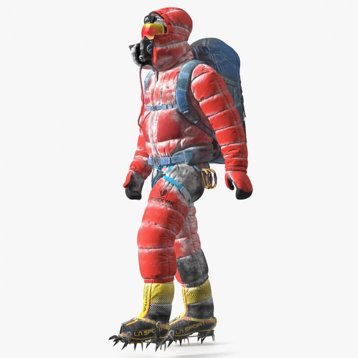 3D model Everest Climber in a Snow-Covered Suit Rigged