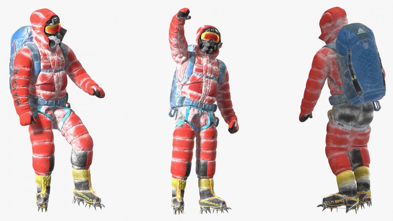 3D model Everest Climber in a Snow-Covered Suit Rigged