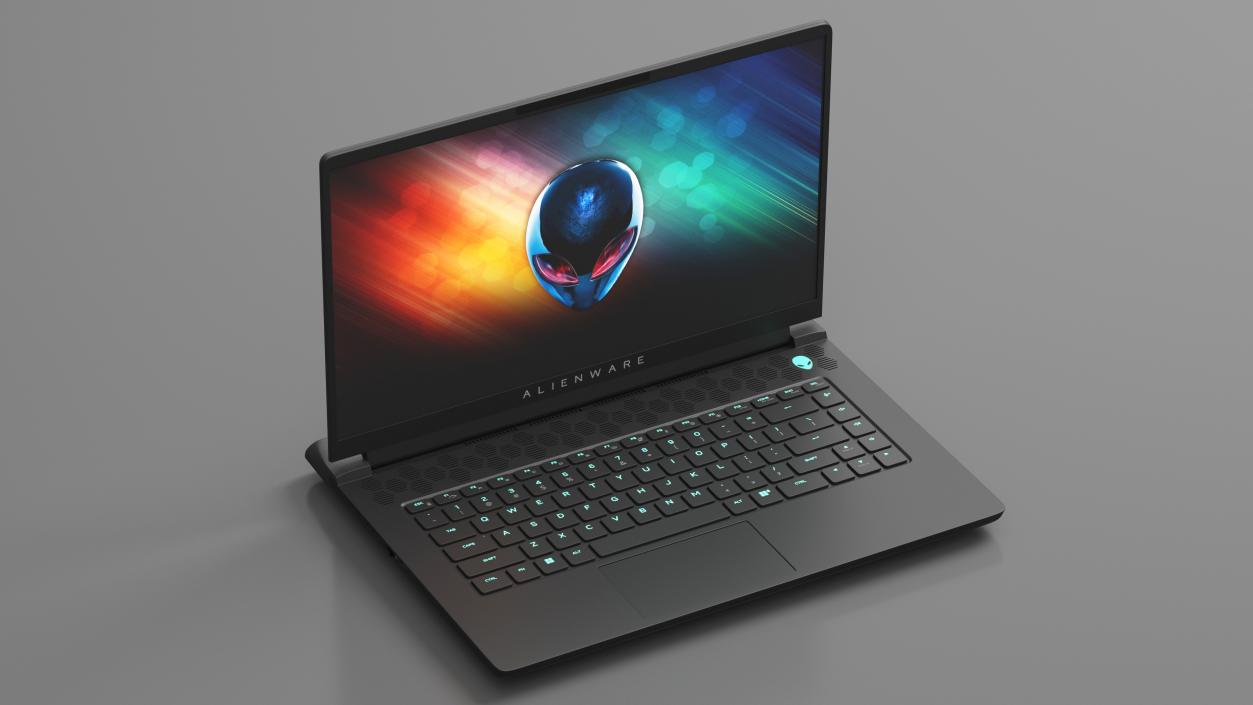 3D model Gaming Laptop Alienware M15 R7 Turned On