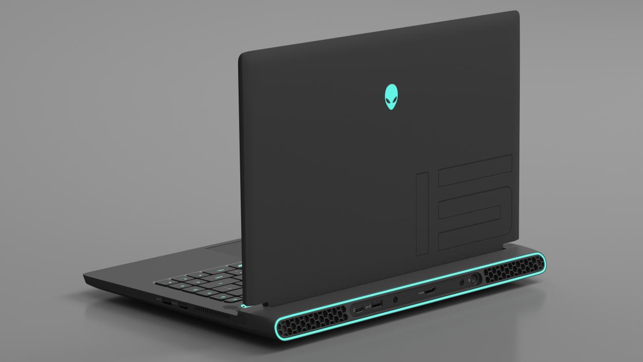 3D model Gaming Laptop Alienware M15 R7 Turned On