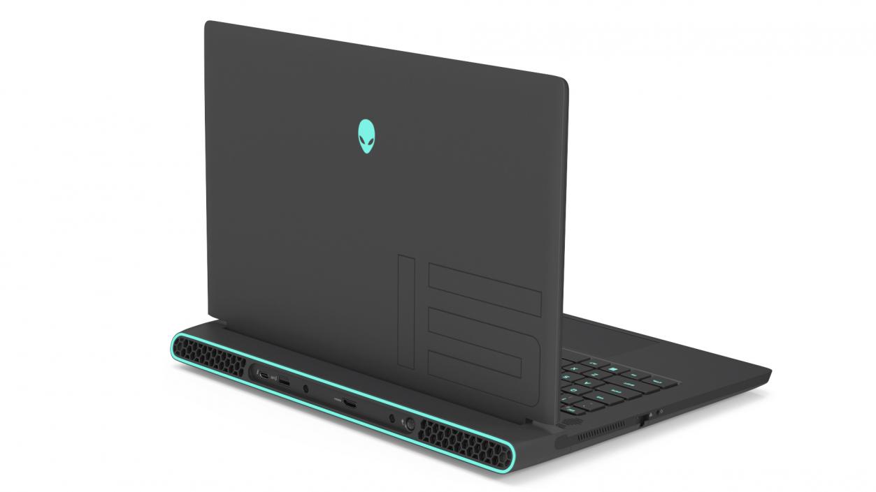 3D model Gaming Laptop Alienware M15 R7 Turned On