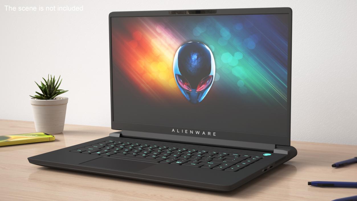 3D model Gaming Laptop Alienware M15 R7 Turned On