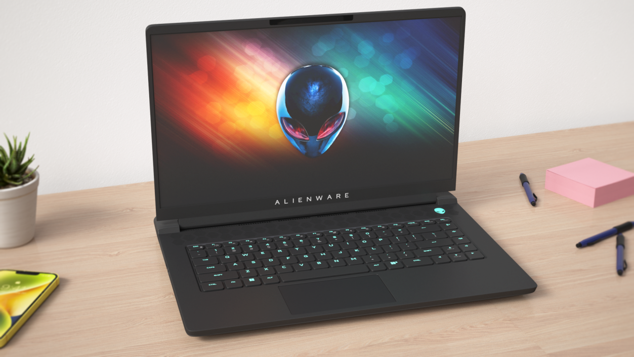 3D model Gaming Laptop Alienware M15 R7 Turned On