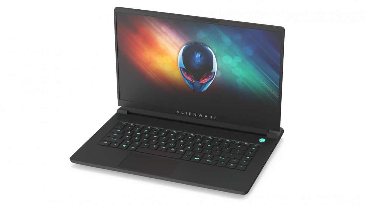 3D model Gaming Laptop Alienware M15 R7 Turned On