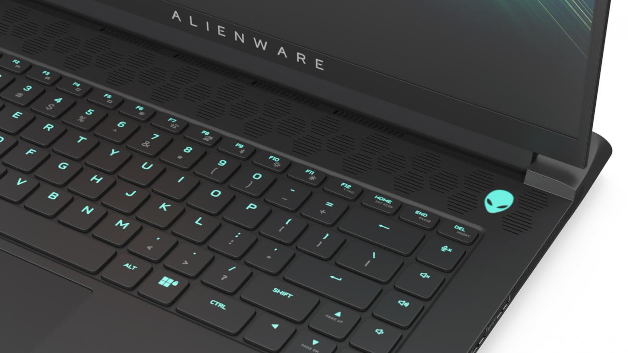 3D model Gaming Laptop Alienware M15 R7 Turned On