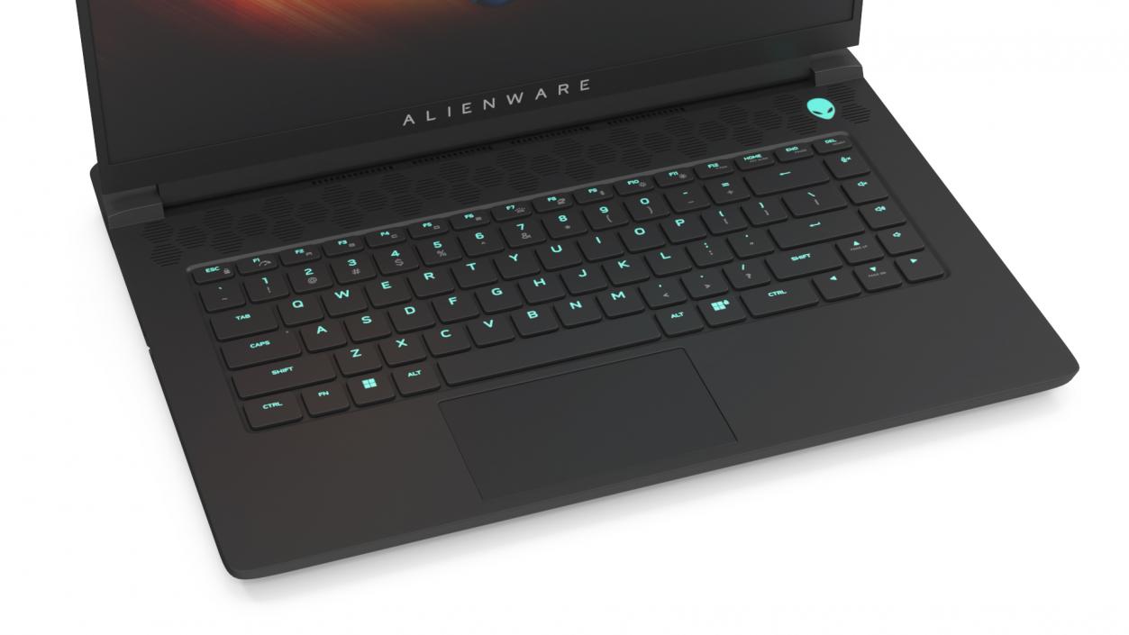 3D model Gaming Laptop Alienware M15 R7 Turned On