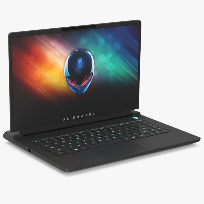 3D model Gaming Laptop Alienware M15 R7 Turned On