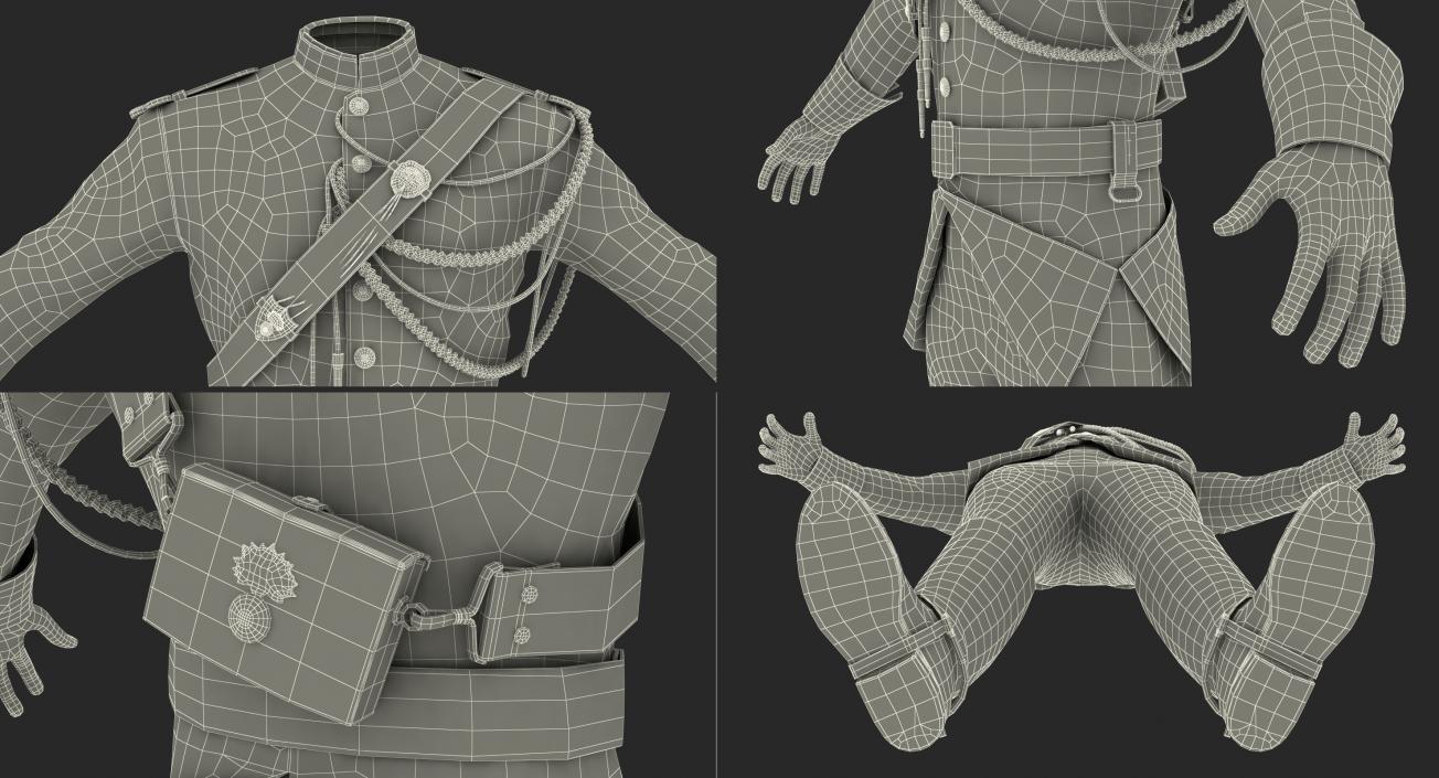 French Cuirassier Officers Uniform 3D model