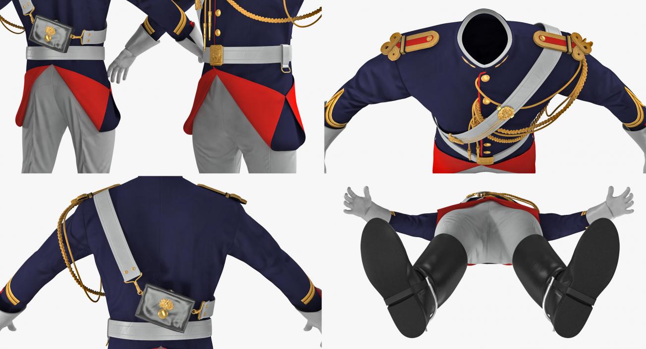 French Cuirassier Officers Uniform 3D model