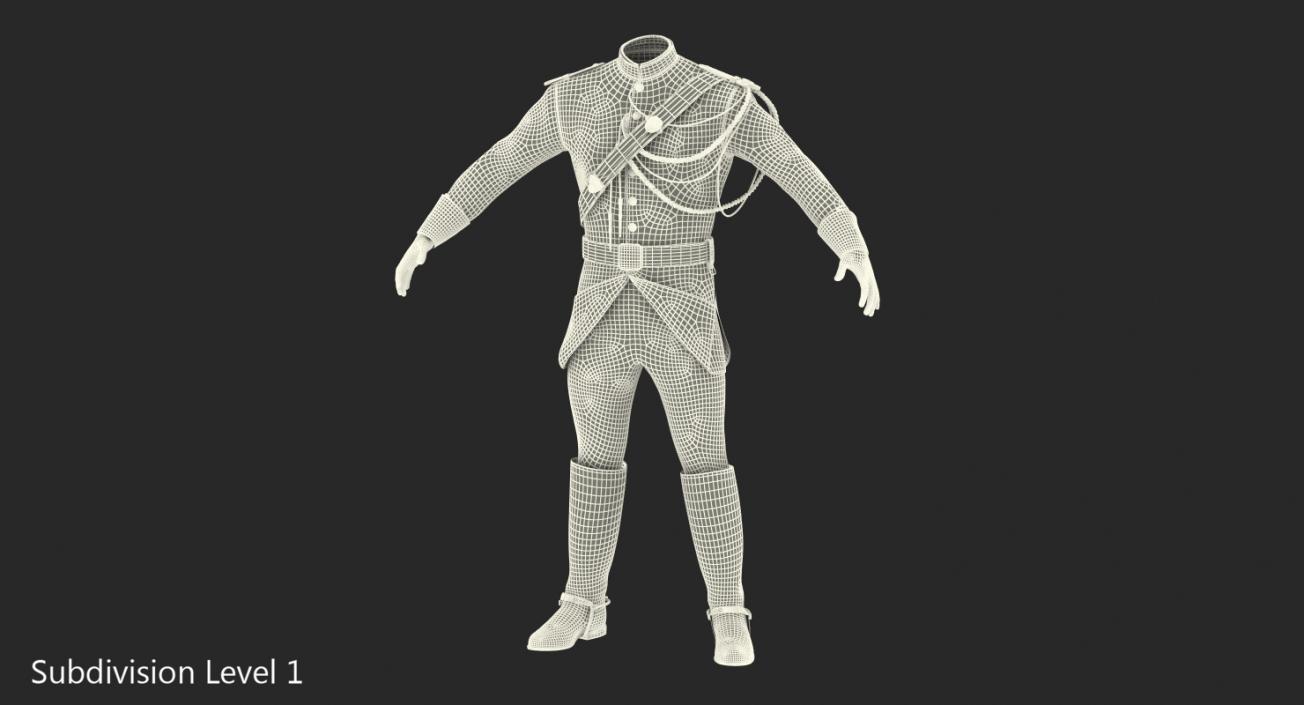 French Cuirassier Officers Uniform 3D model