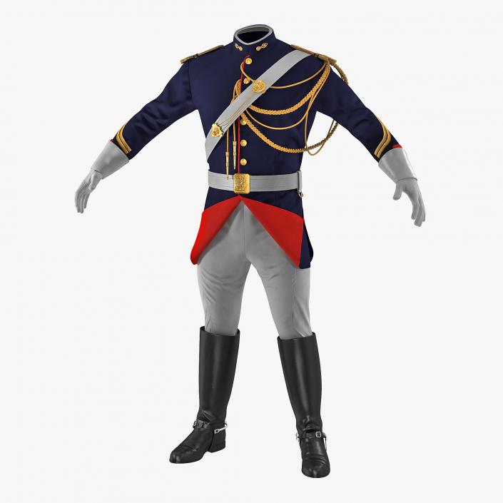 French Cuirassier Officers Uniform 3D model