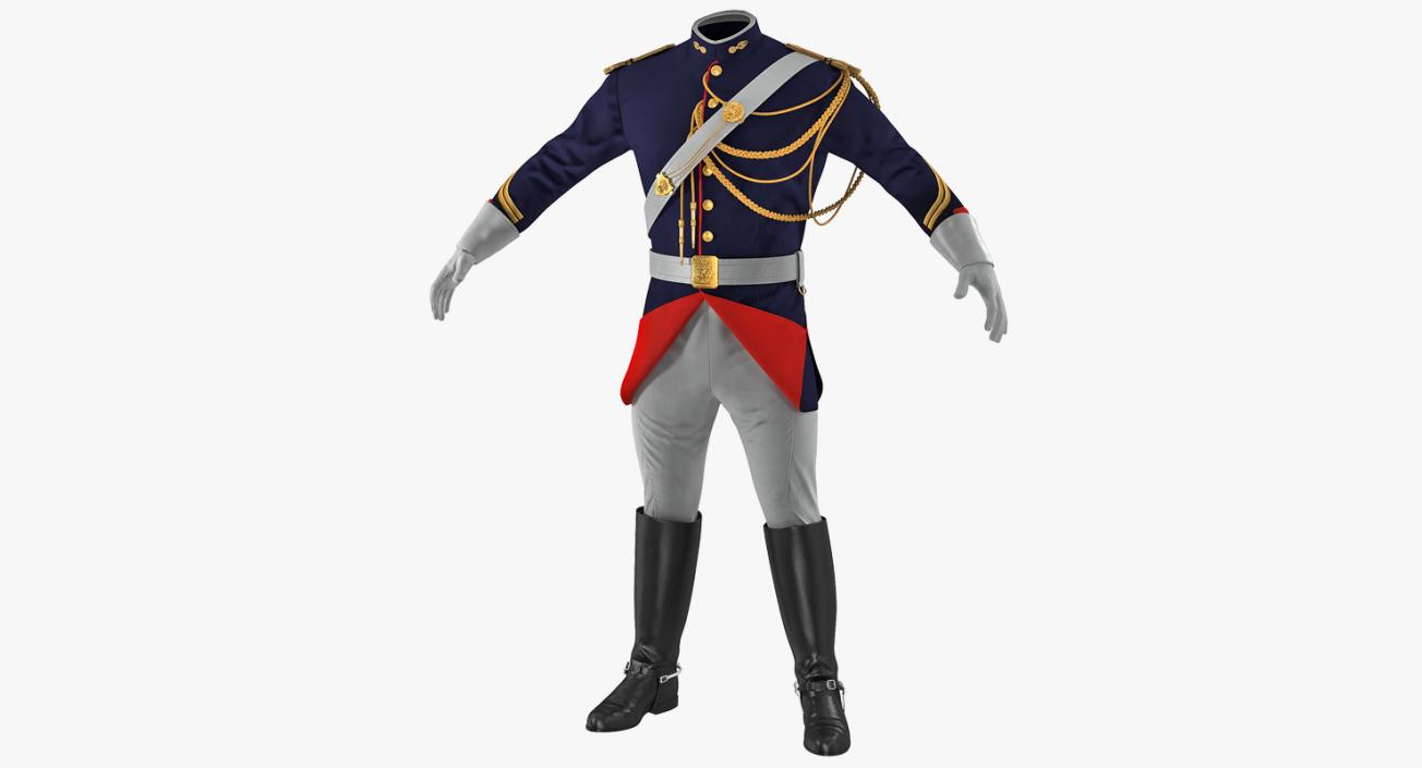 French Cuirassier Officers Uniform 3D model