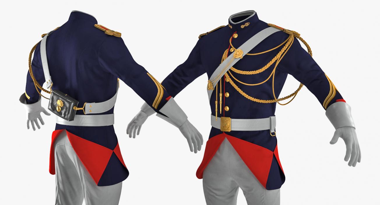 French Cuirassier Officers Uniform 3D model