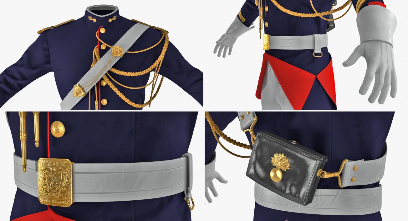 French Cuirassier Officers Uniform 3D model