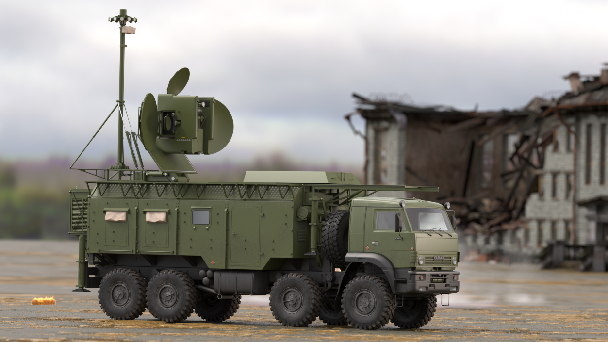 3D model Krasukha 4 Mobile Electronic Warfare System Rigged