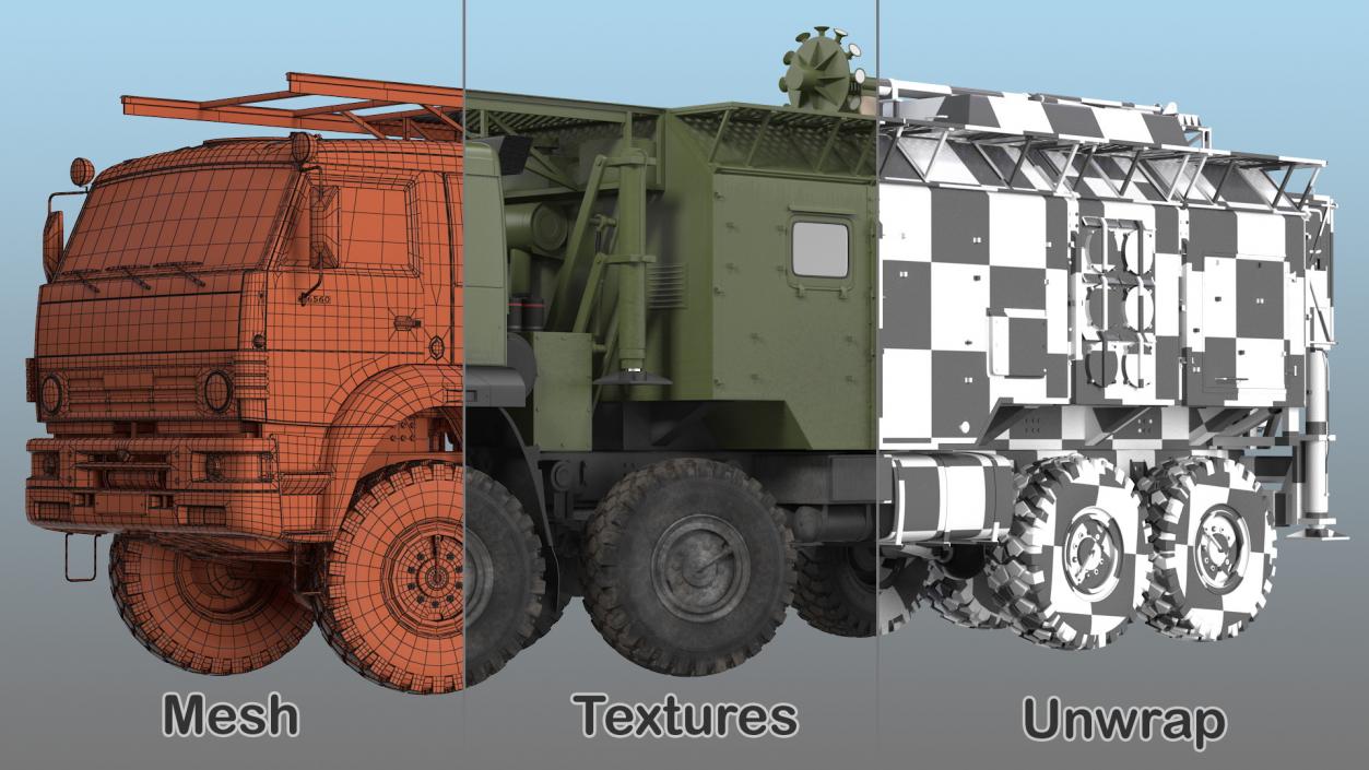 3D model Krasukha 4 Mobile Electronic Warfare System Rigged