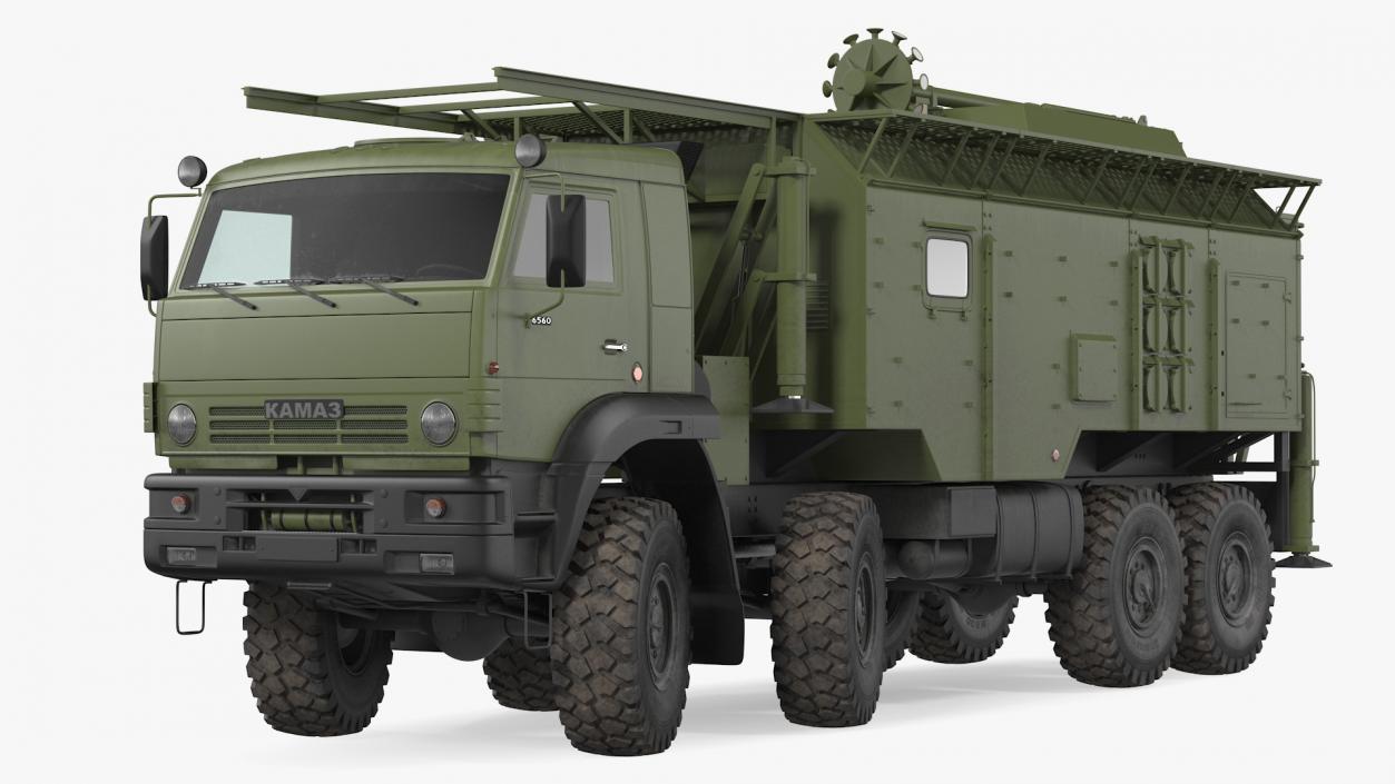 3D model Krasukha 4 Mobile Electronic Warfare System Rigged