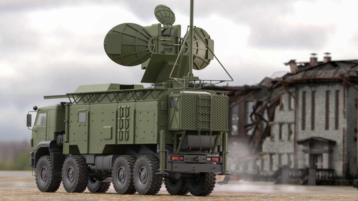 3D model Krasukha 4 Mobile Electronic Warfare System Rigged