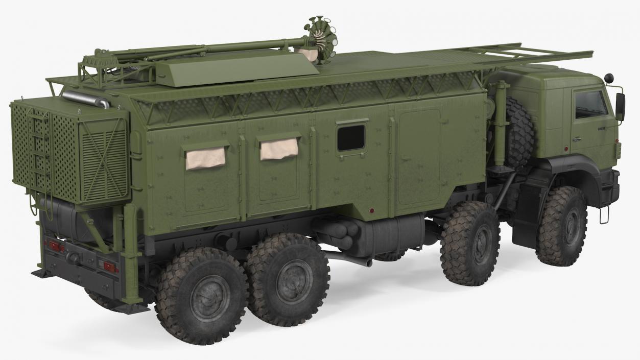 3D model Krasukha 4 Mobile Electronic Warfare System Rigged