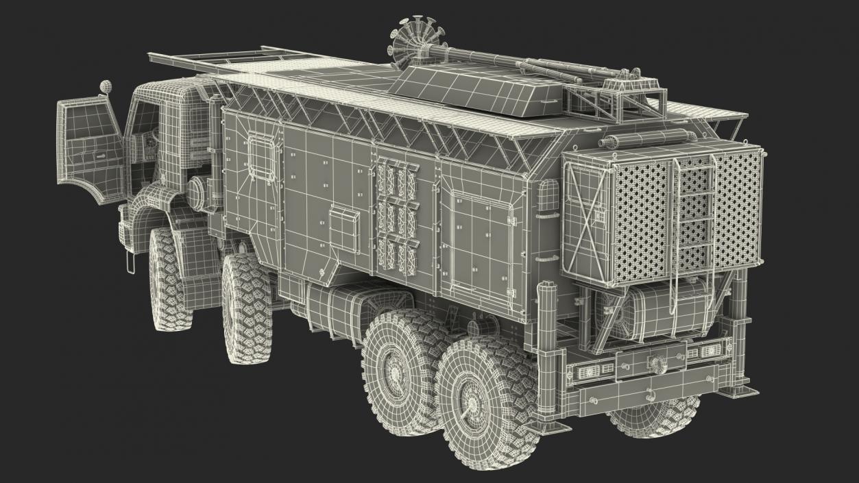 3D model Krasukha 4 Mobile Electronic Warfare System Rigged