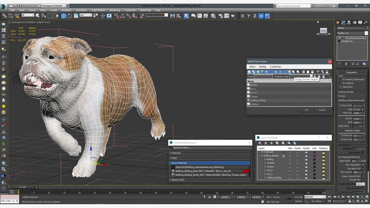 3D model Walking Bulldog