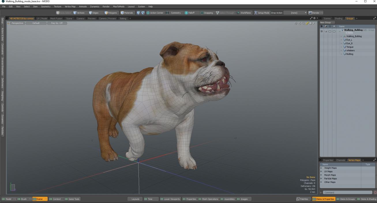 3D model Walking Bulldog