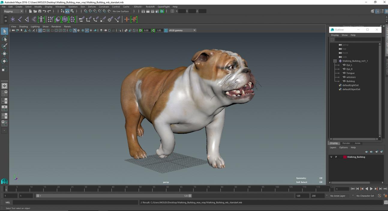 3D model Walking Bulldog