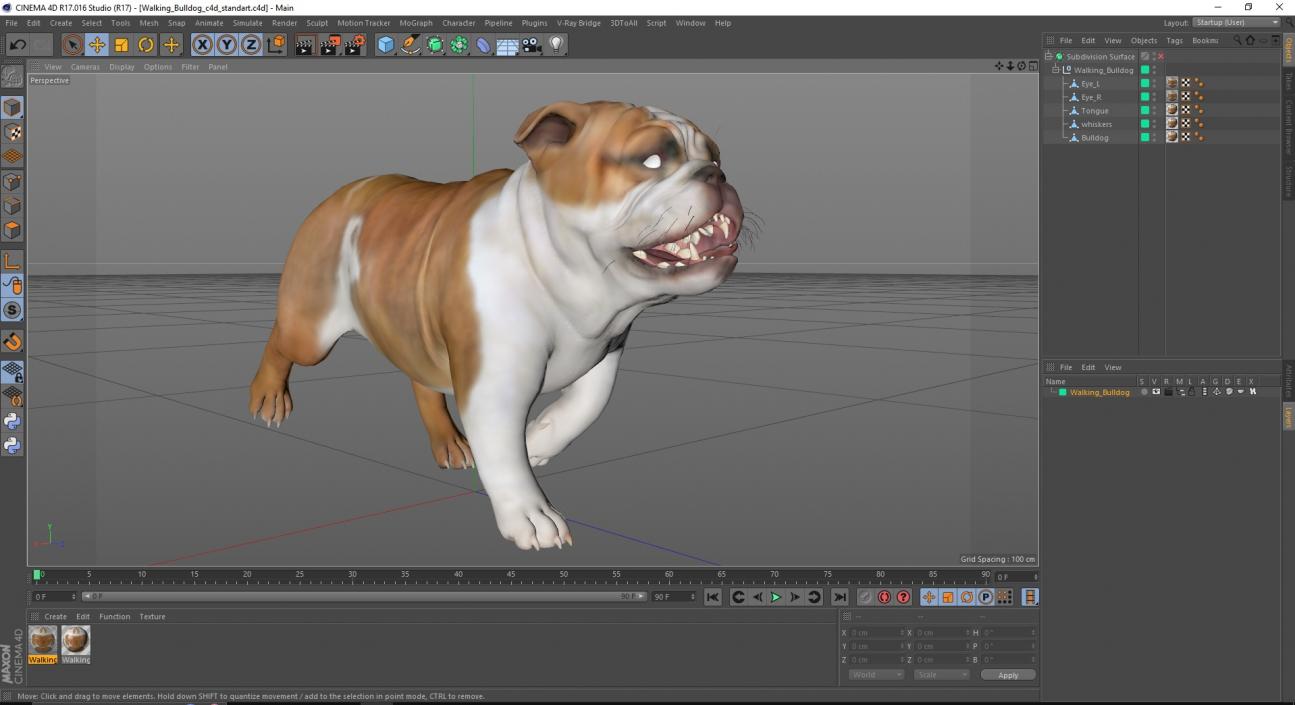 3D model Walking Bulldog