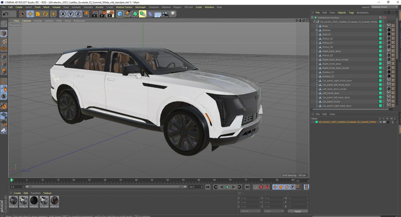 3D All-electric 2025 Cadillac Escalade IQ Summit White