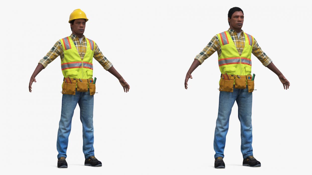 3D model Construction Worker A-Pose Fur