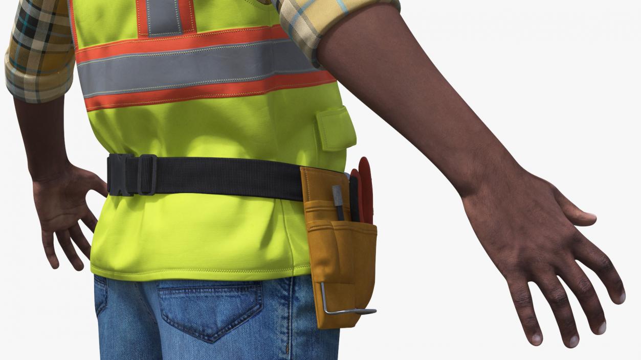 3D model Construction Worker A-Pose Fur