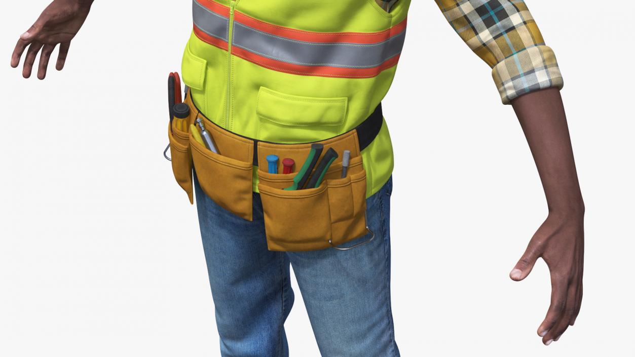 3D model Construction Worker A-Pose Fur