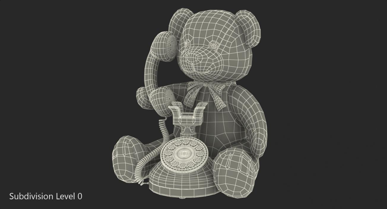 3D model Teddy Bear with Toy Phone