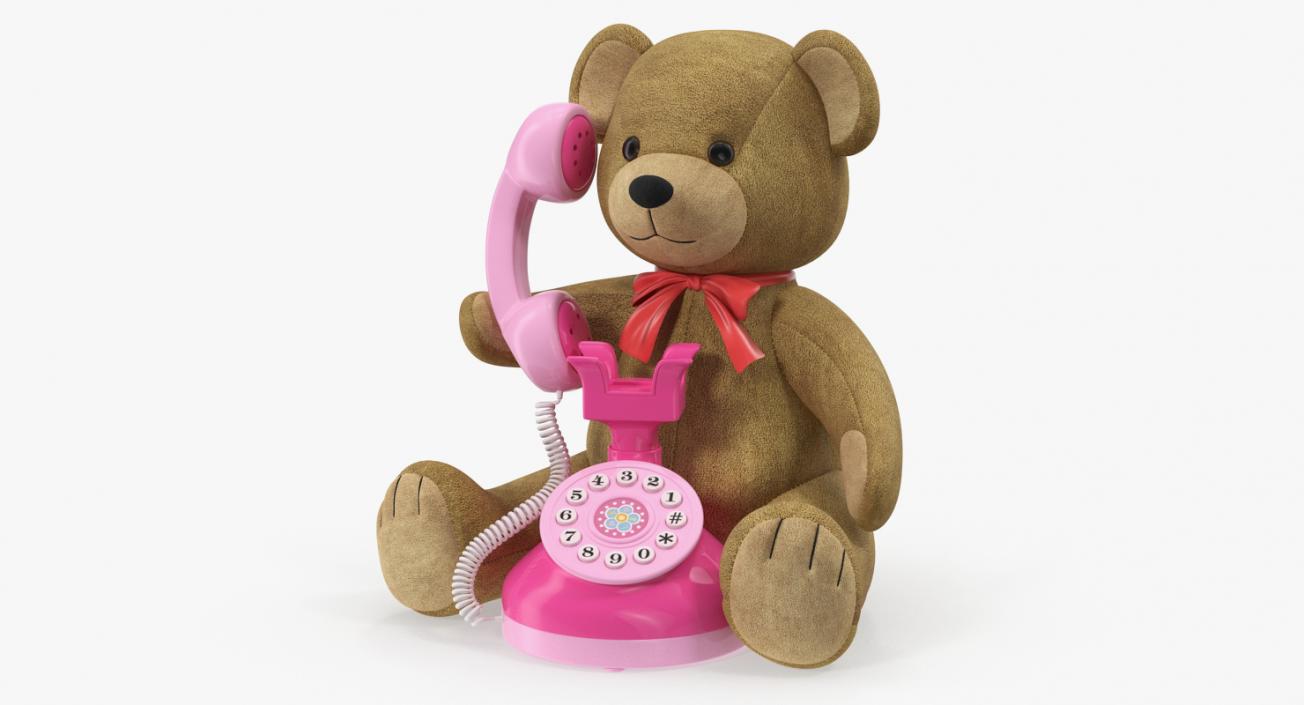 3D model Teddy Bear with Toy Phone