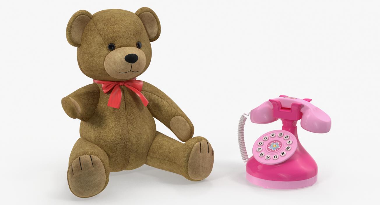 3D model Teddy Bear with Toy Phone