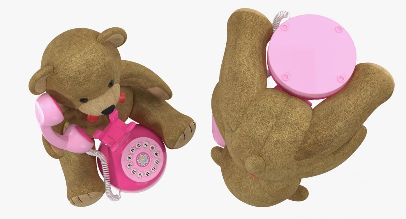 3D model Teddy Bear with Toy Phone